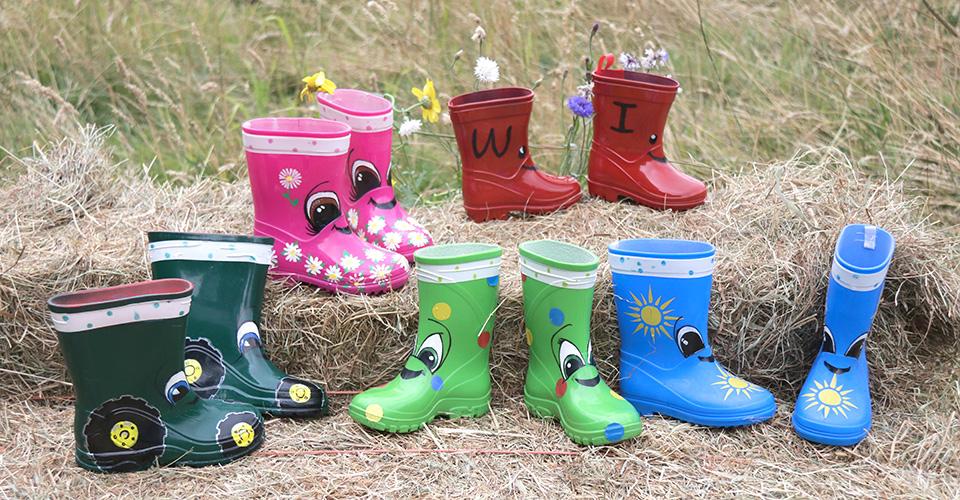The Wonderful World of Wellies. Models of the Twellie friends for the book launch window display.
